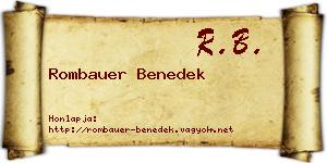 Rombauer Benedek névjegykártya